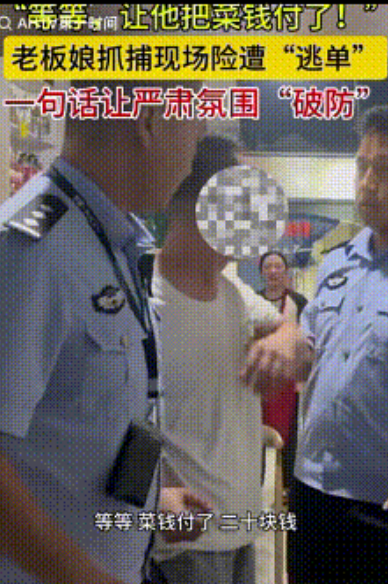 这态度，硬核！”“等等，把菜钱付了！”店主抓捕现场险遭“逃单”，一句话让严肃气氛