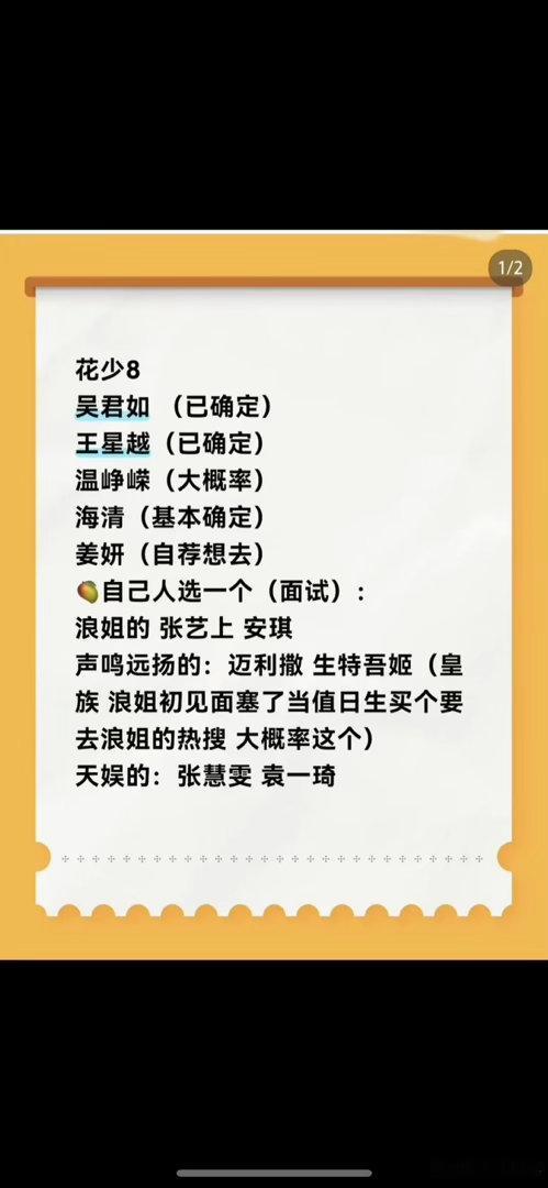 花少目前放出来的阵容让你有可能是的兴趣吗