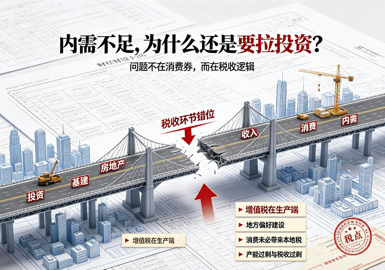 为什么宁愿疯狂基建，也不提振消费？核心在税制逻辑发一个我被洗过无数稿的回答好了