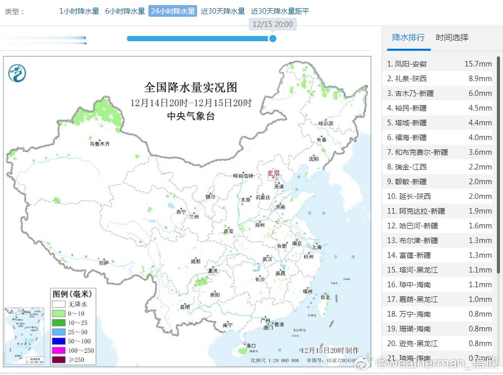 【雨雪】昨晚到今天，新疆北部阿勒泰下属的区域出现降雪，吉木乃出现大雪，今晚20时