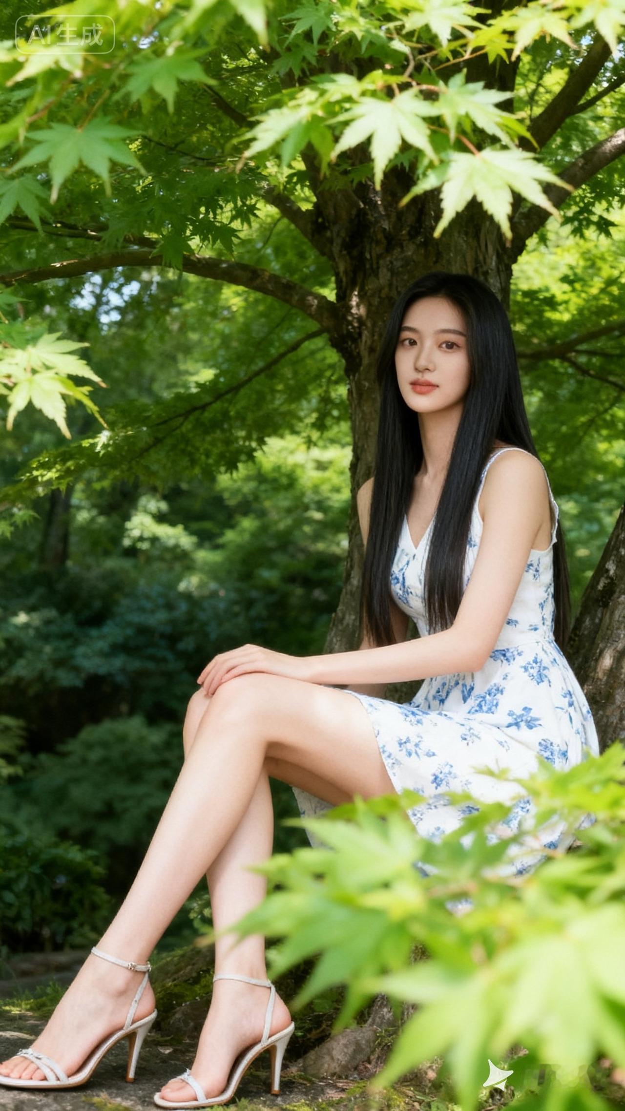 夏日清新，绿意盎然，与自然融为一体。