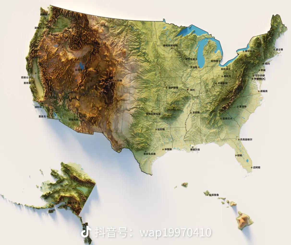 美国地理位置有个“缺陷”，就是所有的大型山脉几乎都是南北走向，位于国土东西两侧，