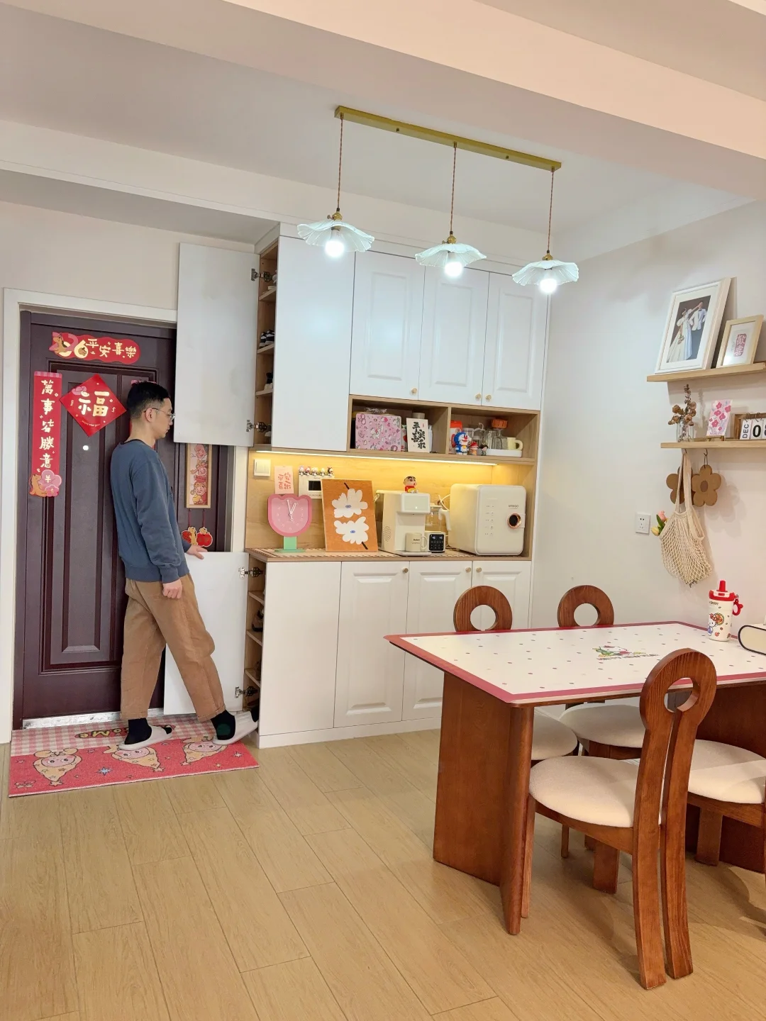 入户无玄关🏠鞋柜餐边柜一体设计！附尺寸图