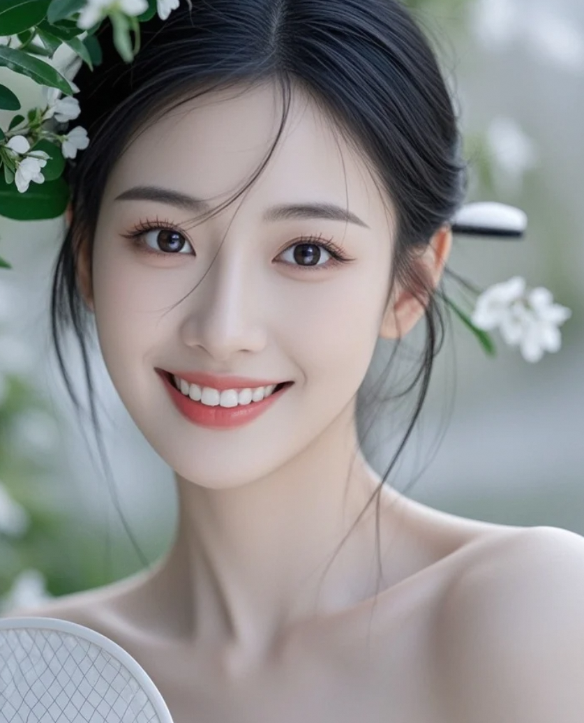 花园中的朦胧美人：白梦妍古风写真之美