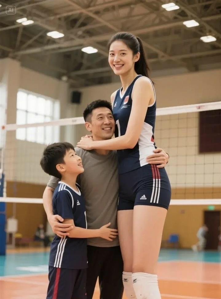 神秘女排全家福火了，身高差惊人，爱更浓，三口之家幸福满溢！大伙儿快瞅瞅这位女排姑