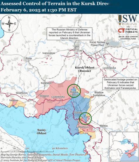 乌军在库尔斯克发起新攻势，已推进了5公里据俄罗斯媒体的报道，2月6日，乌克兰