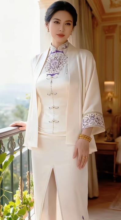 每日穿搭系列之旗袍穿搭国风穿搭，中年美妇，端庄大气优雅性感中年女性中年少妇旗