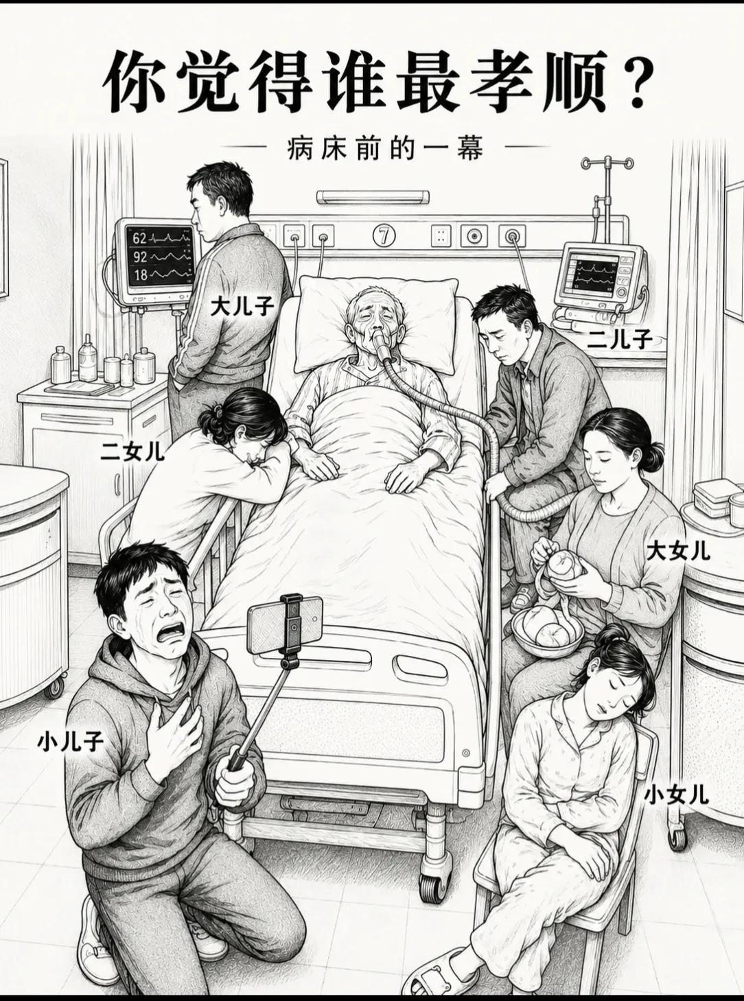 仔细观察，谁才是真的孝子？