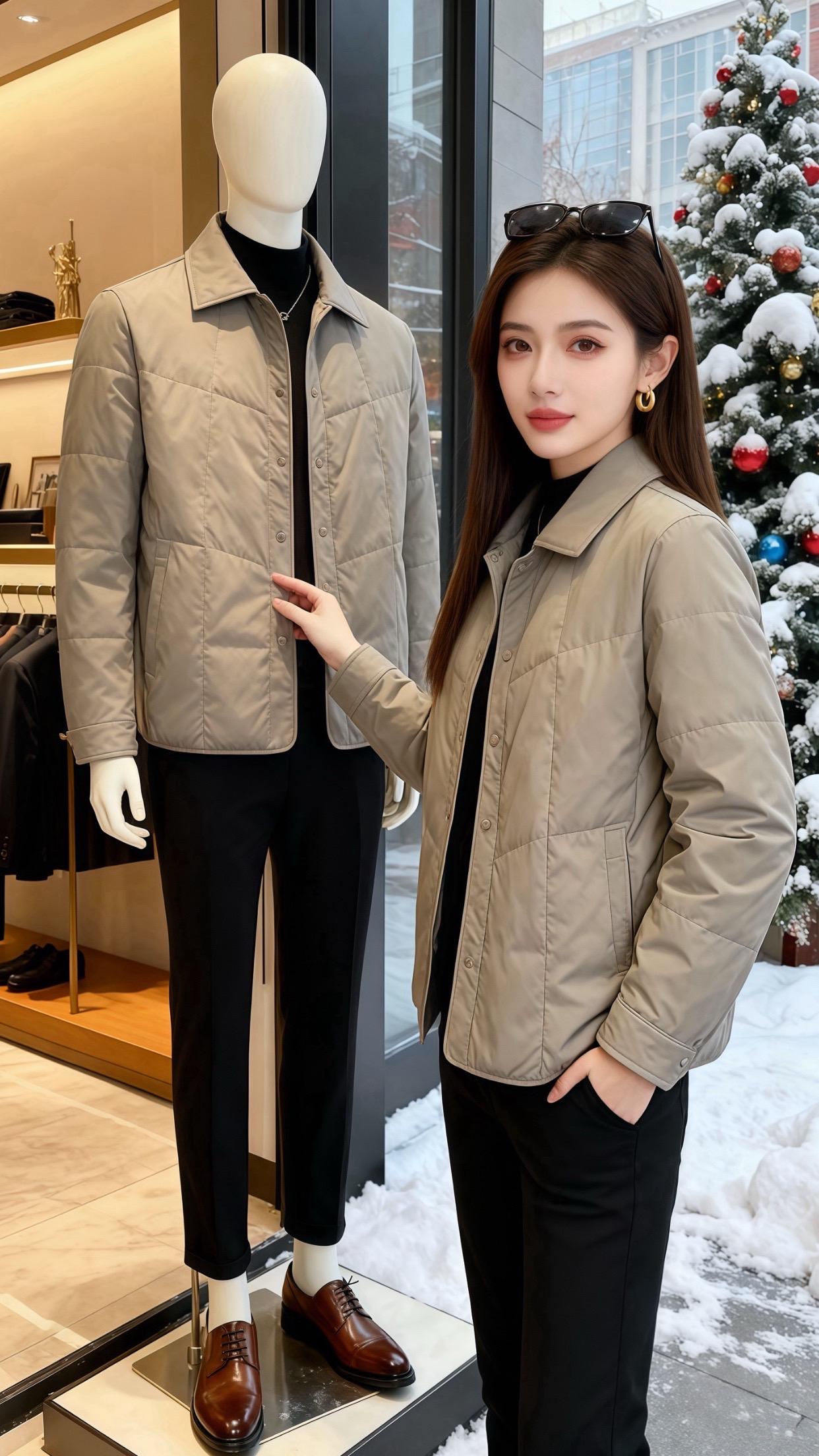 AI扩图 男士外套 男士穿搭 男士保暖外套 品质男装