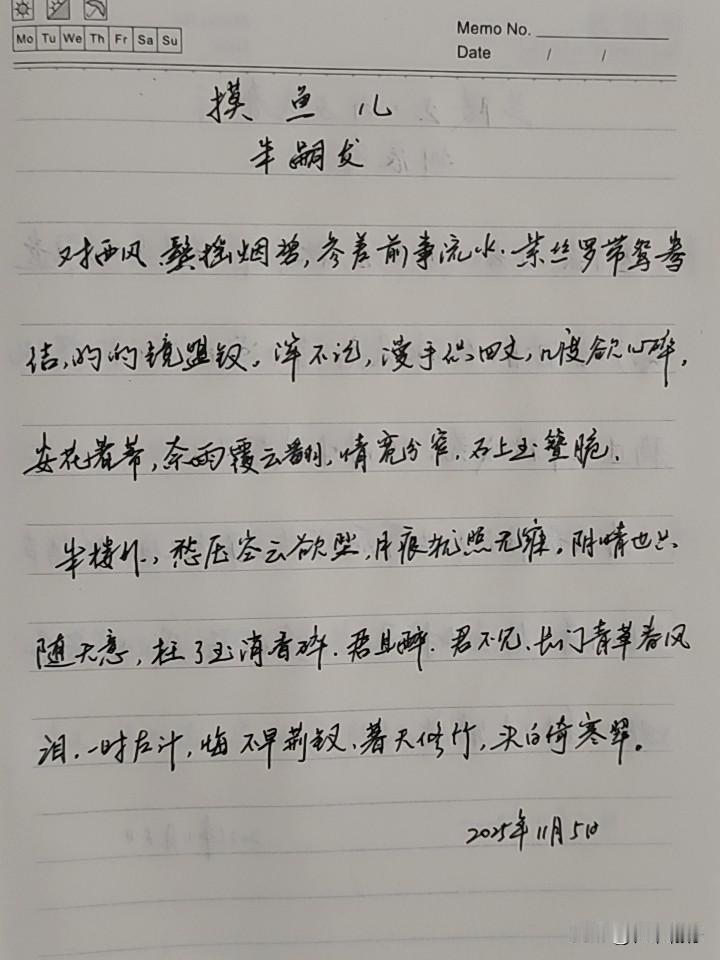 抄书第992天（2025年11月5日）静心✔戒浮躁，一笔一划。