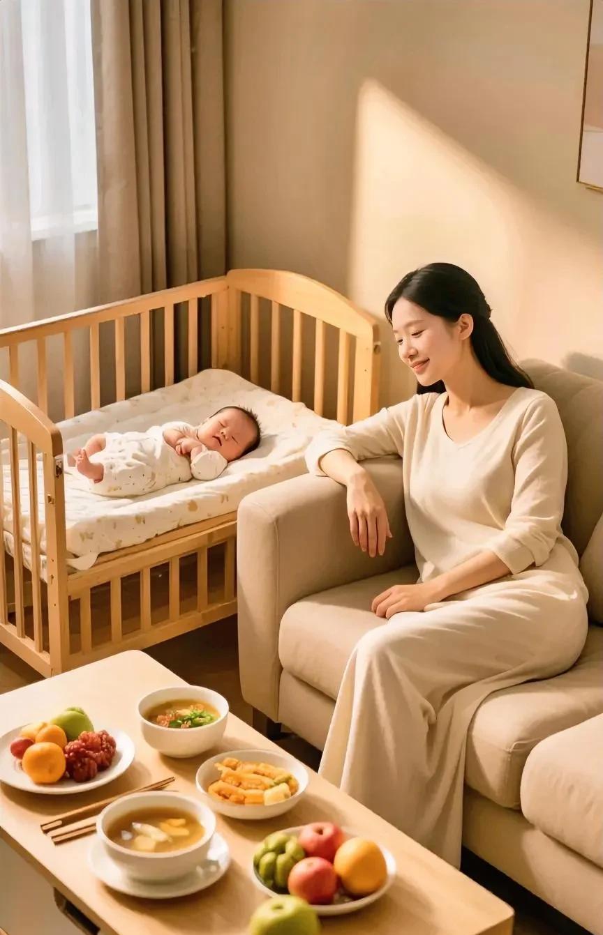 我生俩孩子都是在家坐的月子，婆婆帮忙炖个汤洗个尿布，不也活蹦乱跳到现在？现在动不