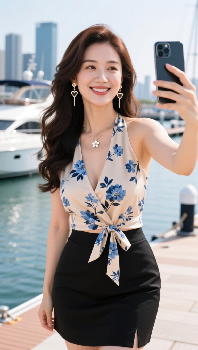 碧波荡漾处，美人照影来。