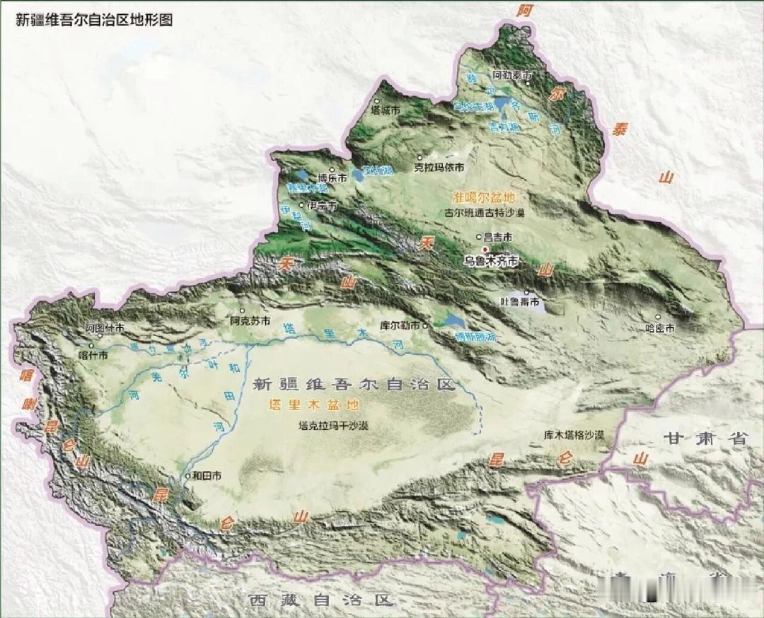现在，塔里木盆地和准格尔盆地年降雨量远远低于内地。统计数字显示，塔里木盆地一般
