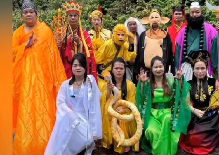 都说互联网现在难进入，挣不到钱，不知道从哪开始切入，广西一账号扮演西游记四人西天