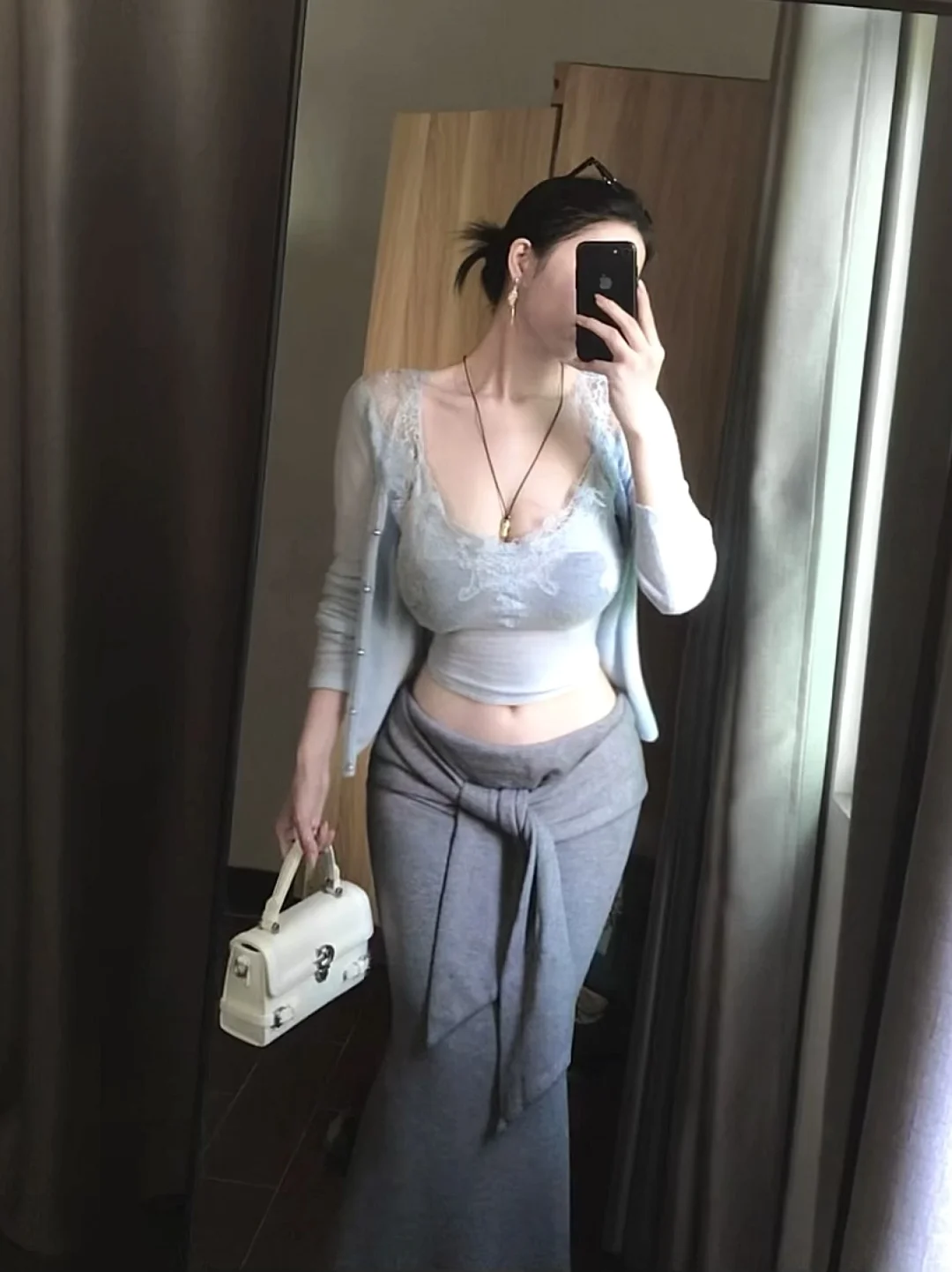 蓝灰色系尊的很气质美女感唉～