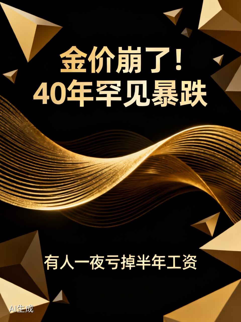 金价崩了！40年罕见暴跌，有人一夜亏掉半年工资黄金彻底跌麻了！美联储新任主席