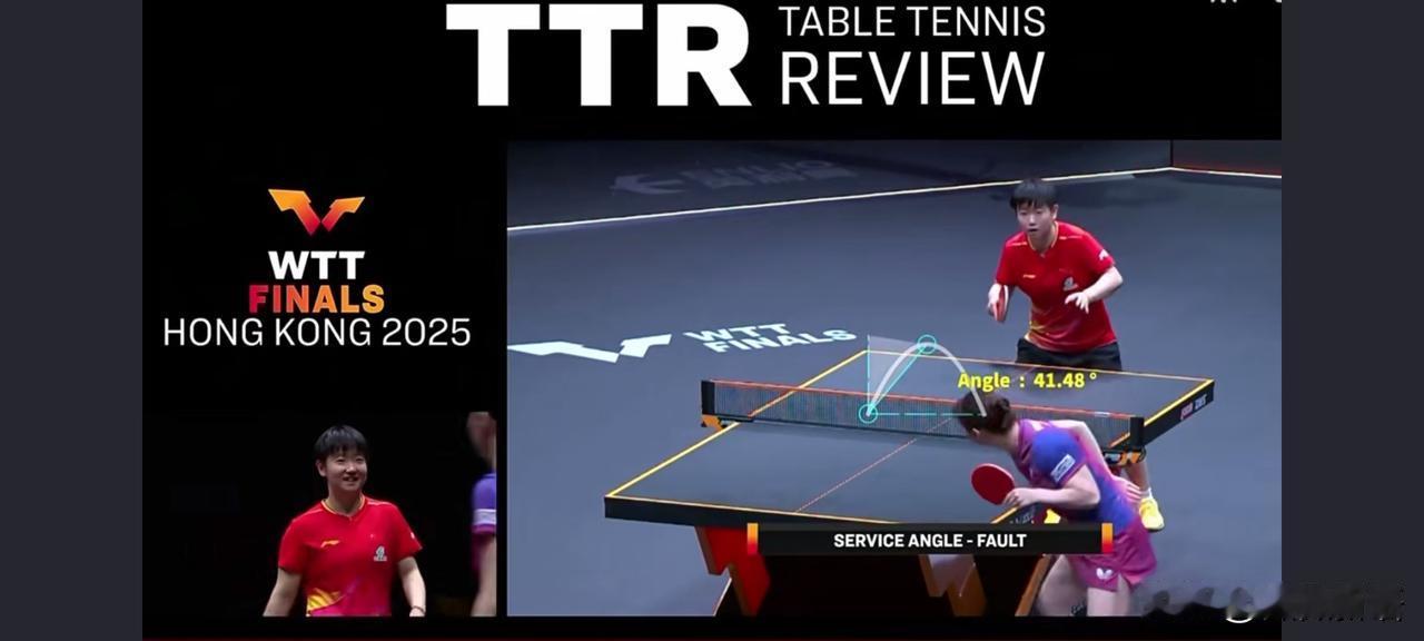第一次见挑战让对手笑的。长崎美柚和教练皆川优香笑的好心虚，长崎美柚被挑战发球回