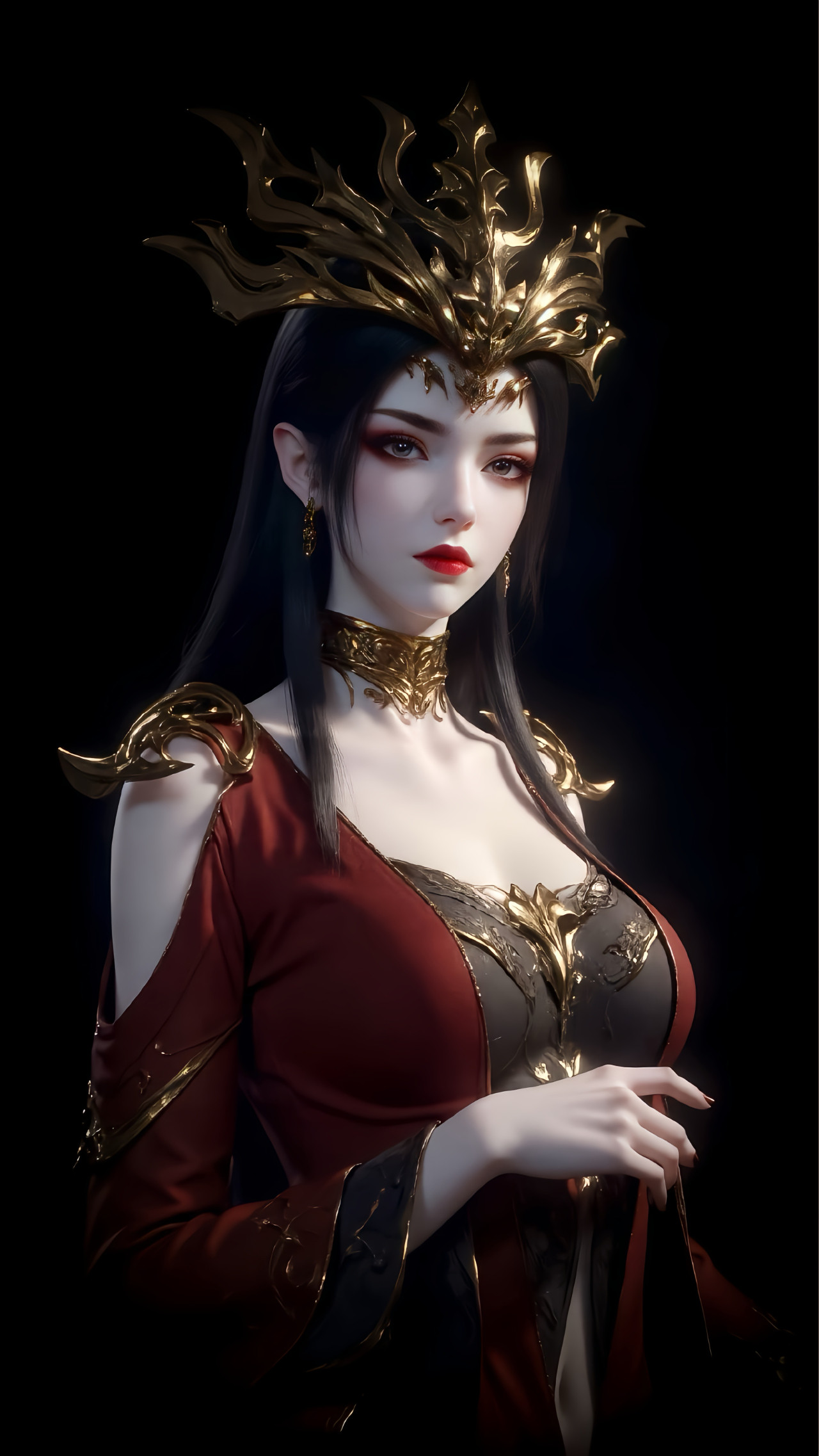 斗破苍穹美杜莎女王/彩鳞【精致美图】纯黑色背景，更显神秘和动人！​​​