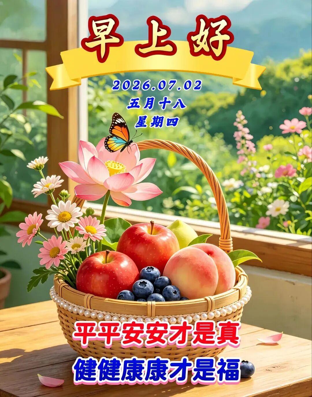最好的生活福气，就是拥有好心情。心态向阳，万事皆顺，好运自然接踵而至。愿你每日微