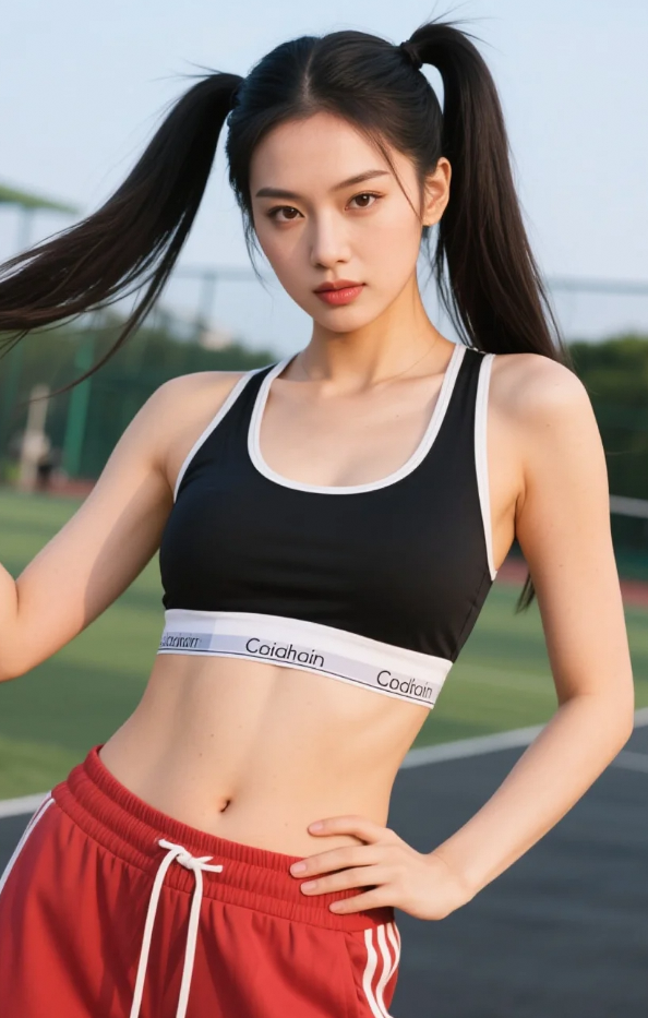 双马尾的运动少女，请及时欣赏