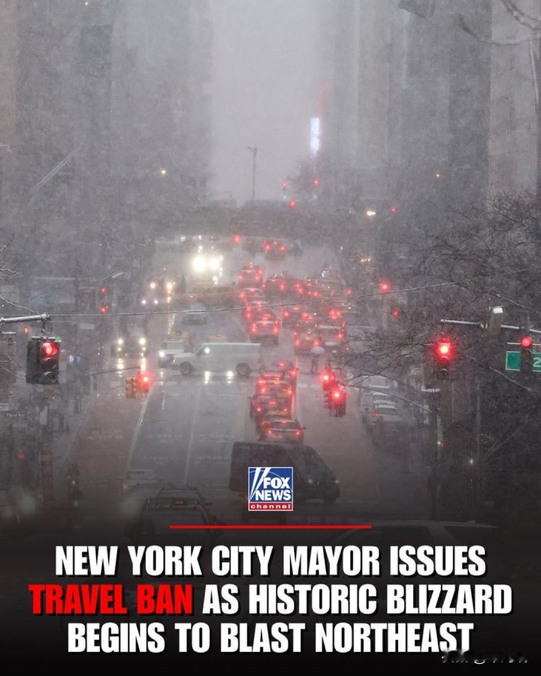 纽约市市长佐兰·马姆达尼宣布纽约进入紧急状态，并宣布从周日晚上9点到周一中午