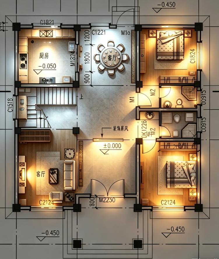 农村建房按这个户型图怎么样？别墅设计别墅农村自建房农村自建别墅