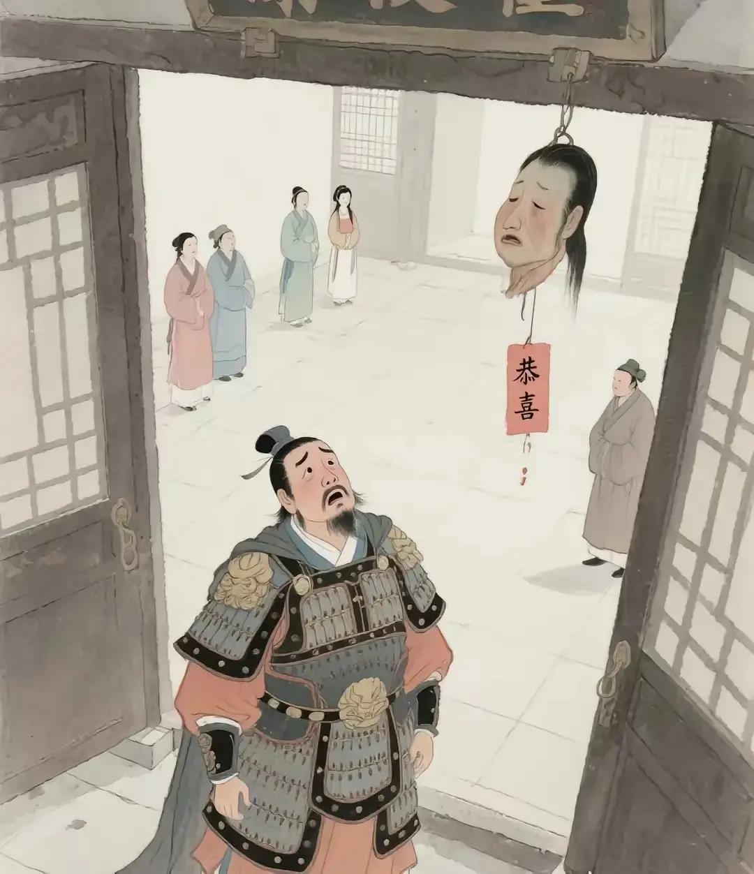1363年，大将谢再兴被朱元璋训斥了几句，他闷闷不乐的回到家中，进门猛然看到两颗