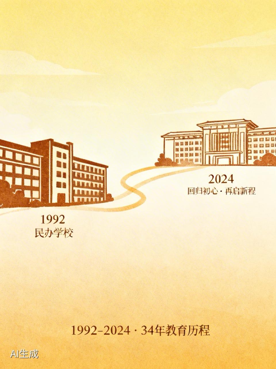 我是1992年6月1日参加民办学校工作的，到现在，已经34年了。2015年，我