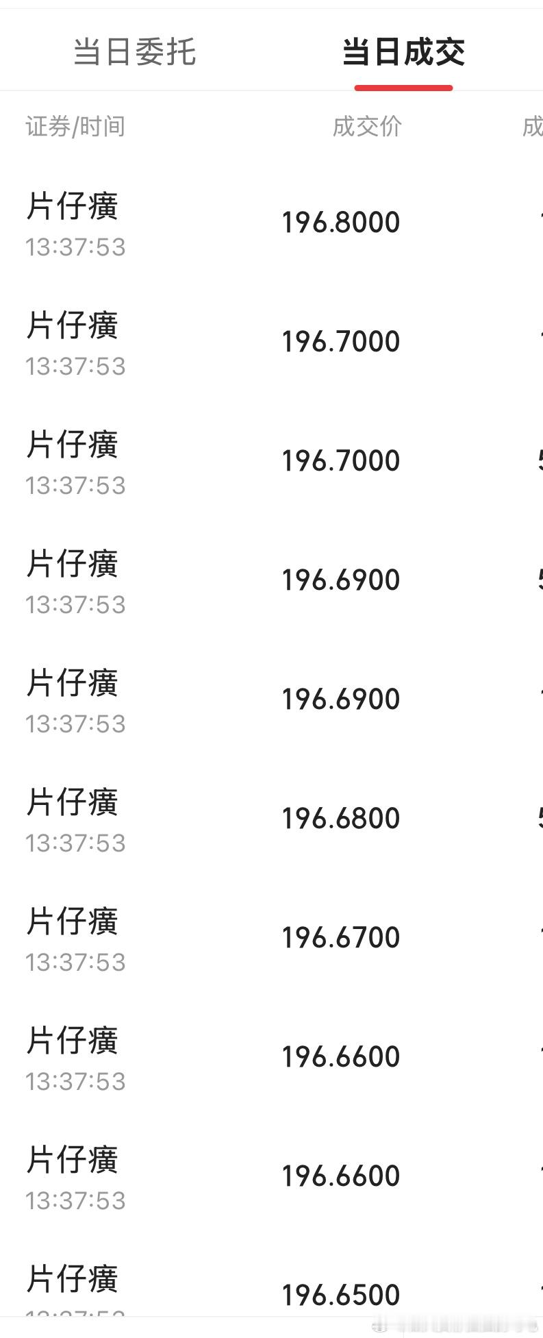 片仔癀片仔癀走势一直不如预期，再也受不了，忍了好久了，股价回光返照！今