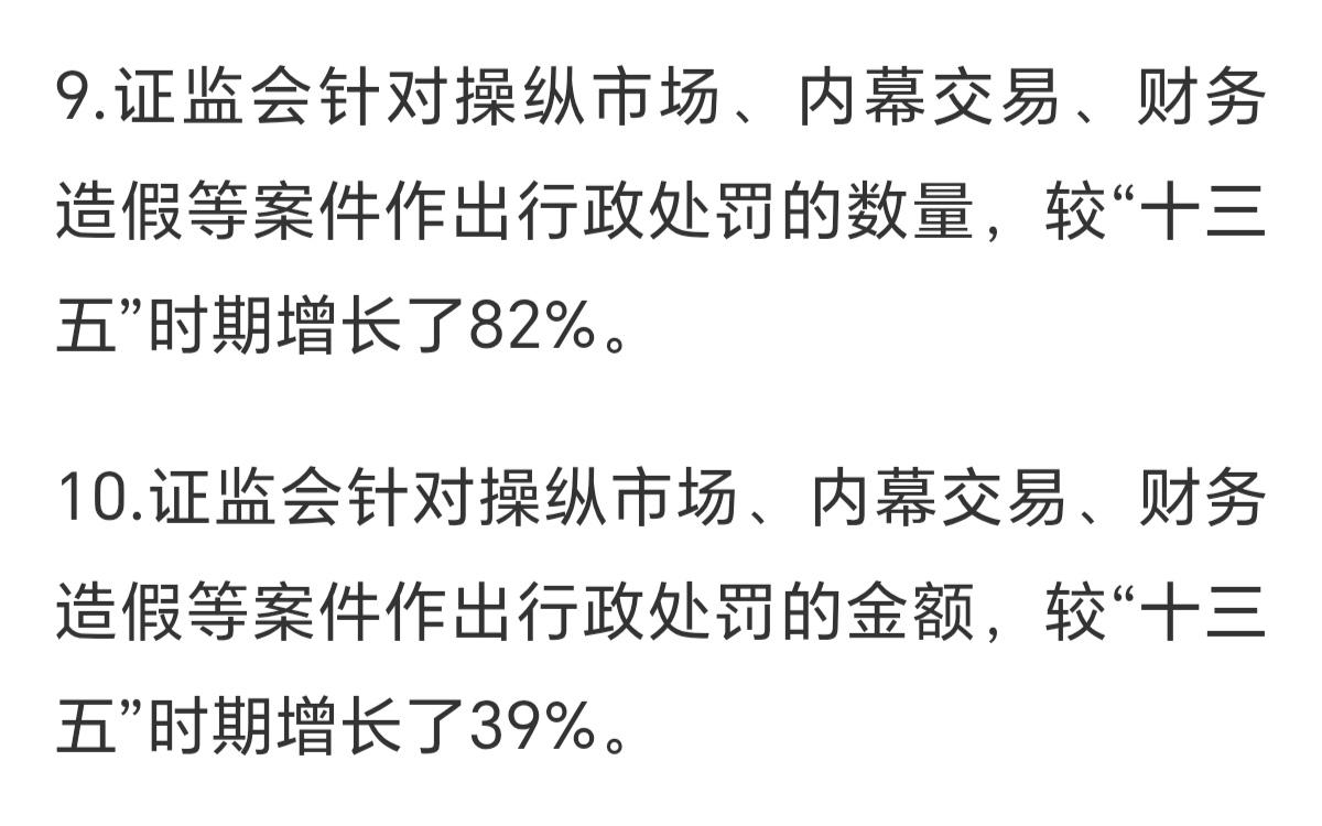 看看这组数据是多么触目惊心，针对操纵市场，内幕交易，财务造假等违规违法的事件，相
