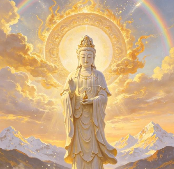 礼赞菩萨加速显化，留下：否极泰来。保佑你吉祥如意，喜气临身，你的福、禄、寿、喜、