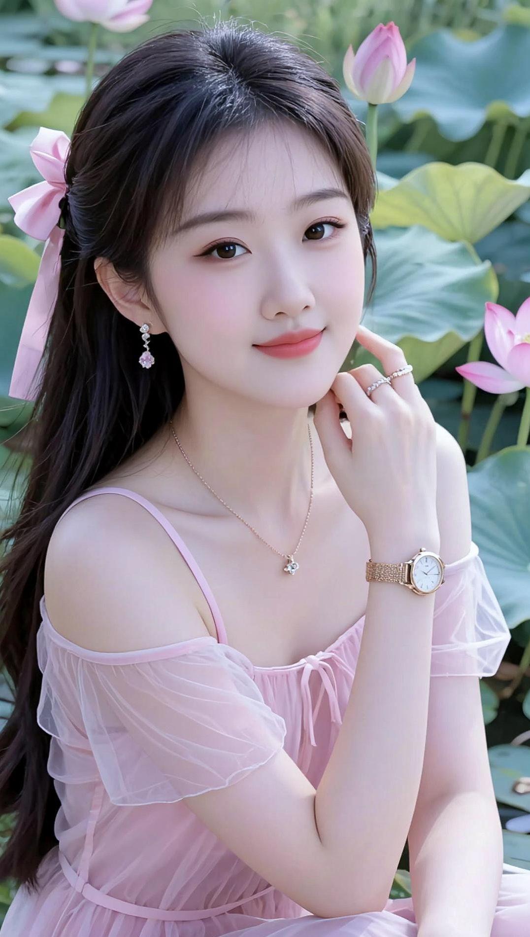 AI荷塘清新写真