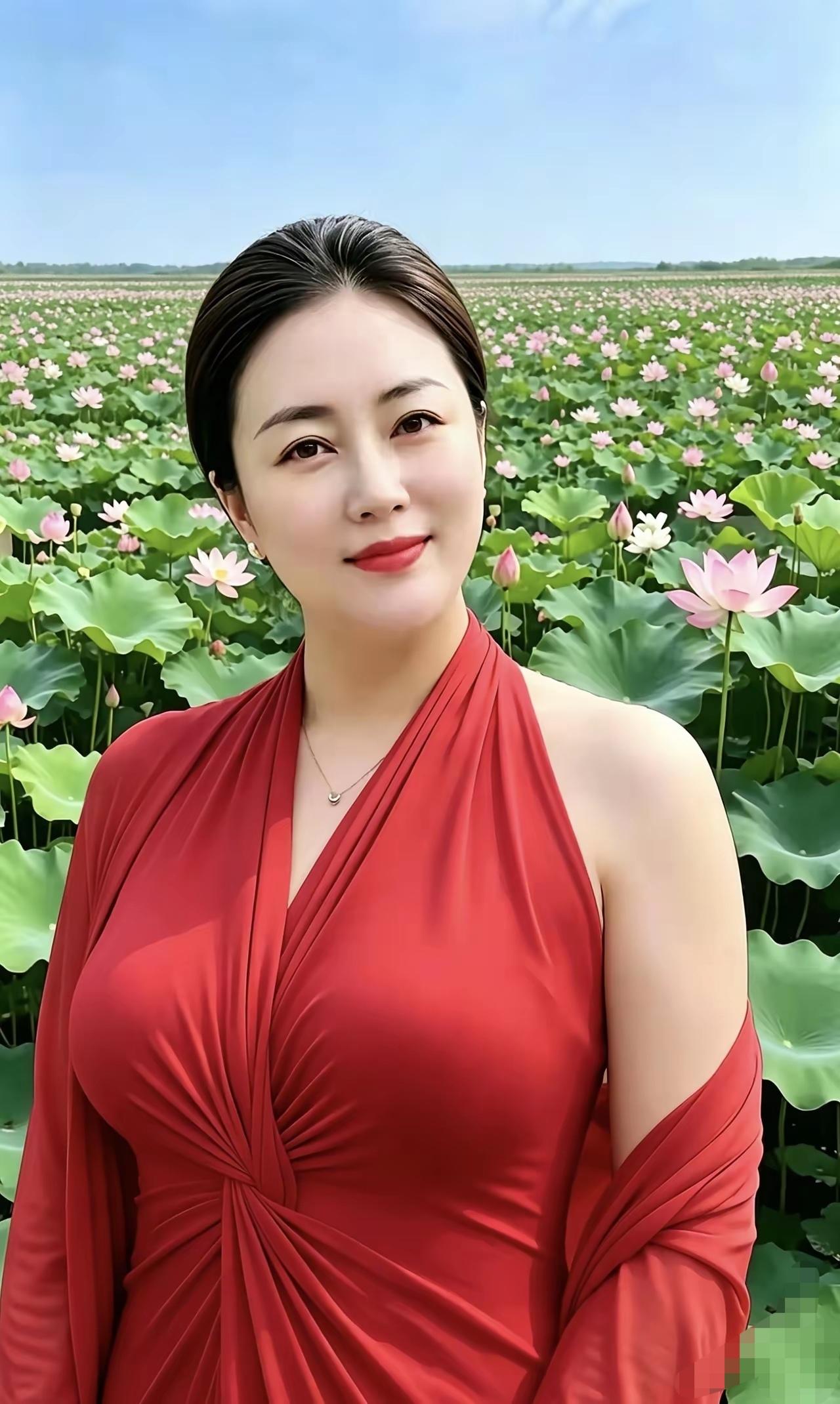荷花美，人也美
