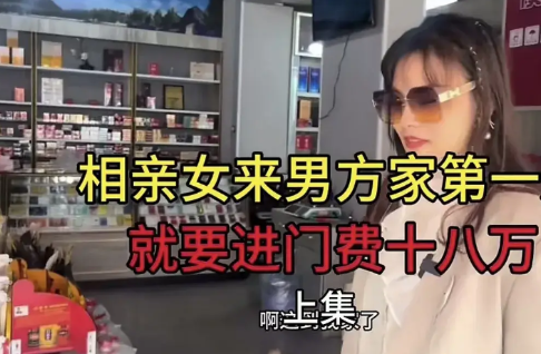 一个颇为奇葩的女子经熟人介绍到男方家相亲。来到男方家所开的超市门口时，男方很是热