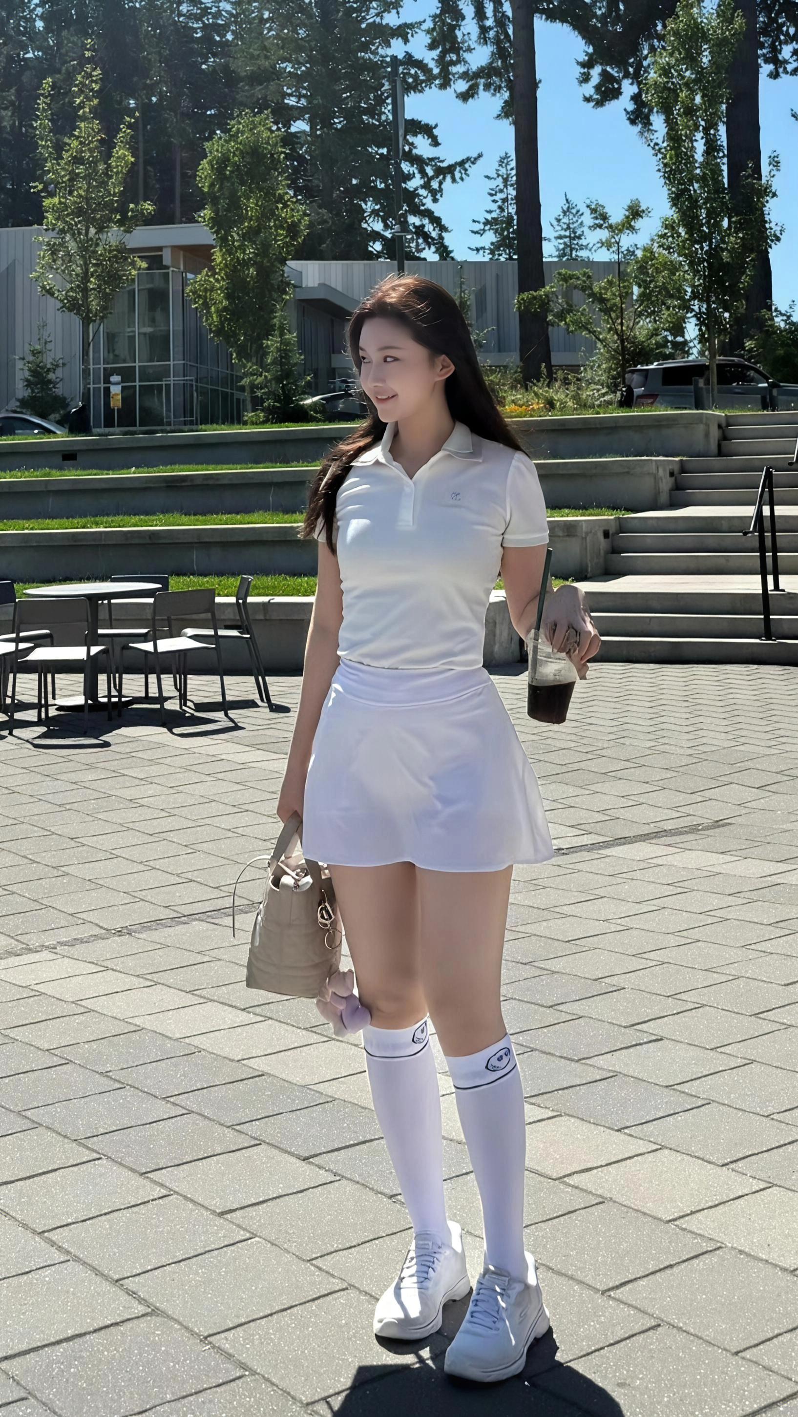 好身材好气质 高尔夫 运动女孩 小短裙