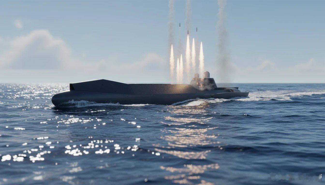 南方某船厂正在建造的三体无人导弹发射船配备了垂直发射系统，而且具备极高的速度和极