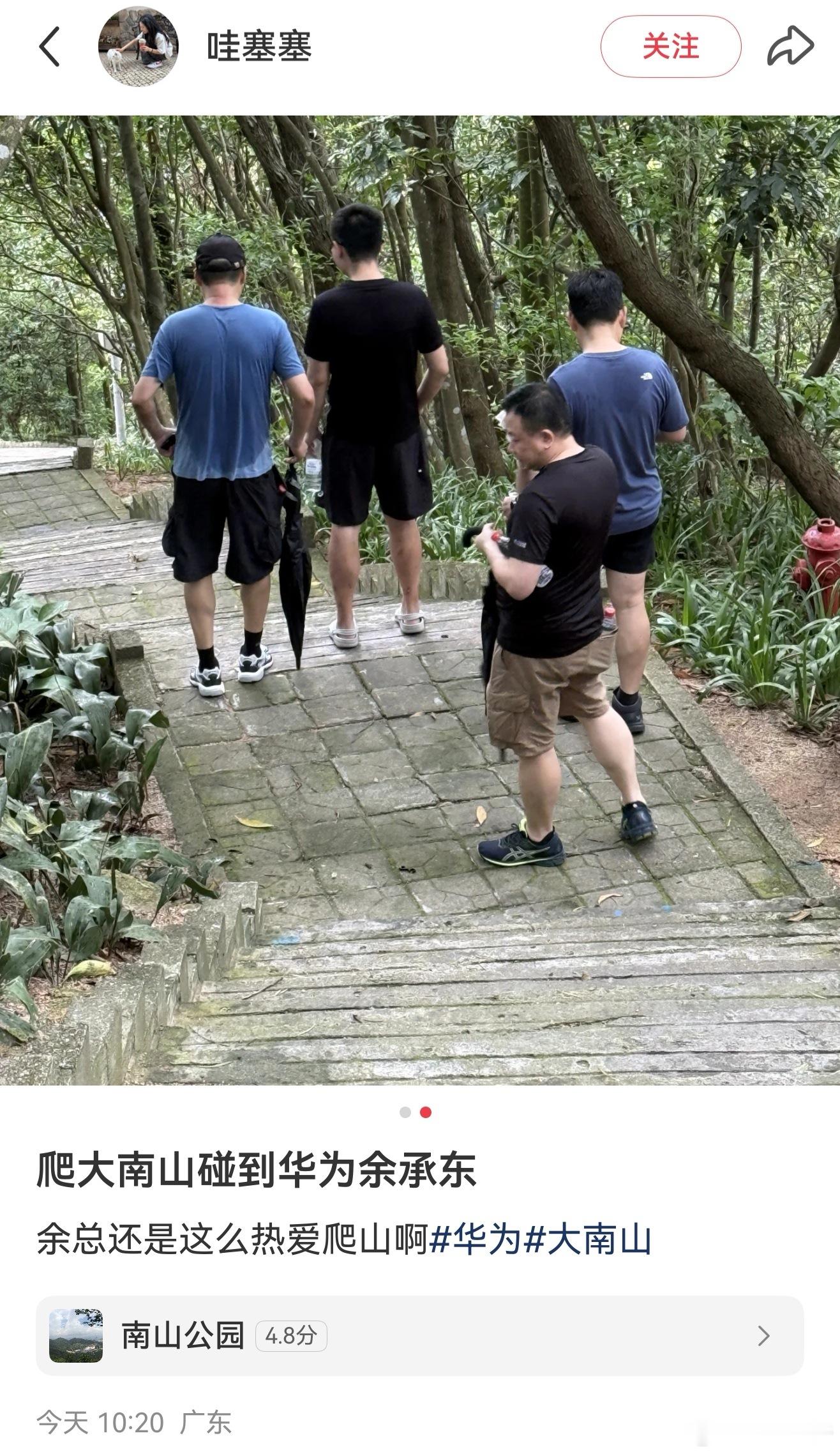 有人在南山碰到了余总