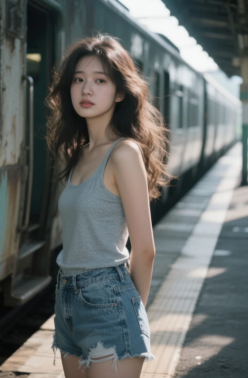 旧站台很破，但她美得像电影里的女主角