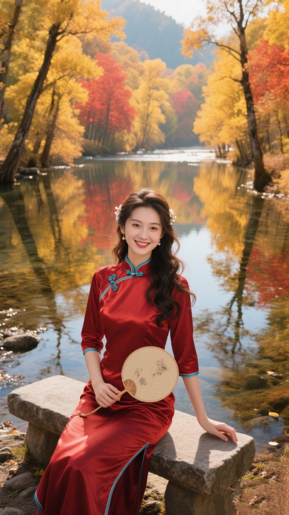 《旗韵》一块锦缎，被时光熨烫出风骨盘扣是凝固的月，锁住江南的雾斜襟裁开