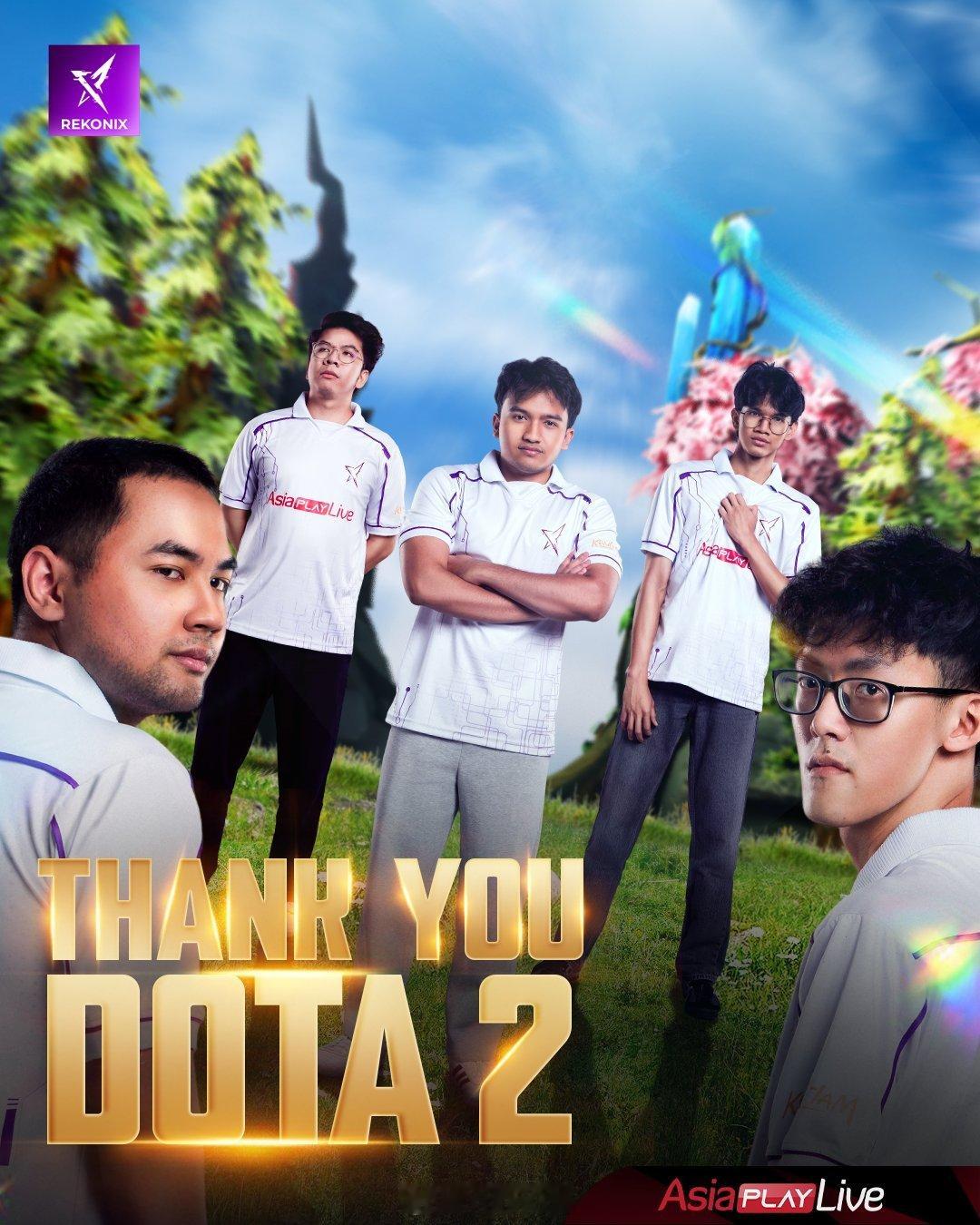DOTA2转会动态：印尼战队REKONIX宣布解散。REKONIX解散前阵容：1