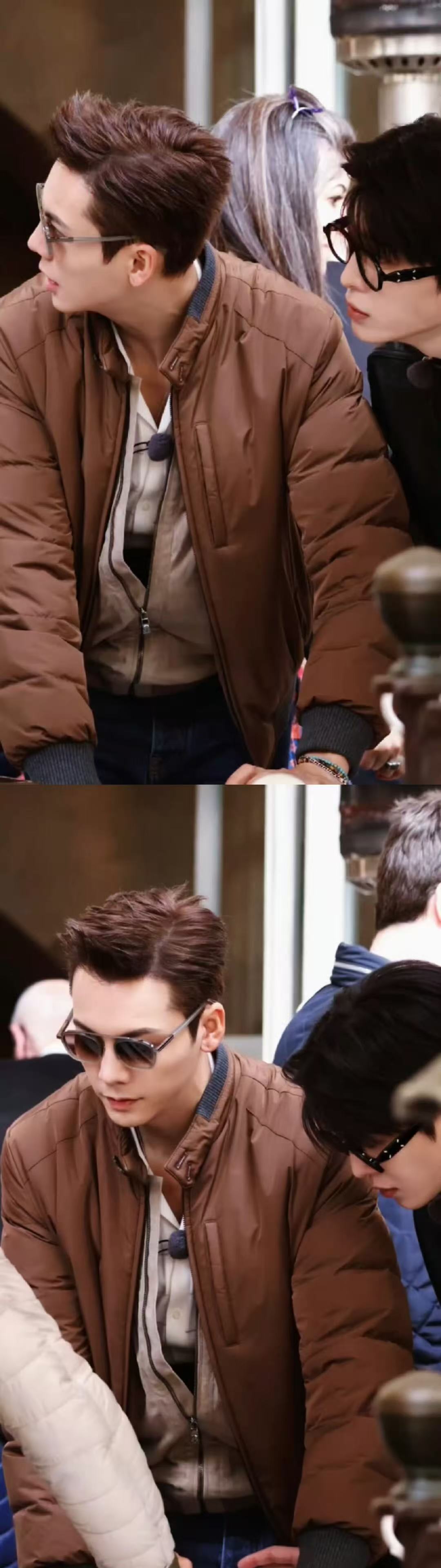 陈伟霆棕色外套墨镜look​​​这个陈伟霆怎么帅成这样～好成熟！​​​