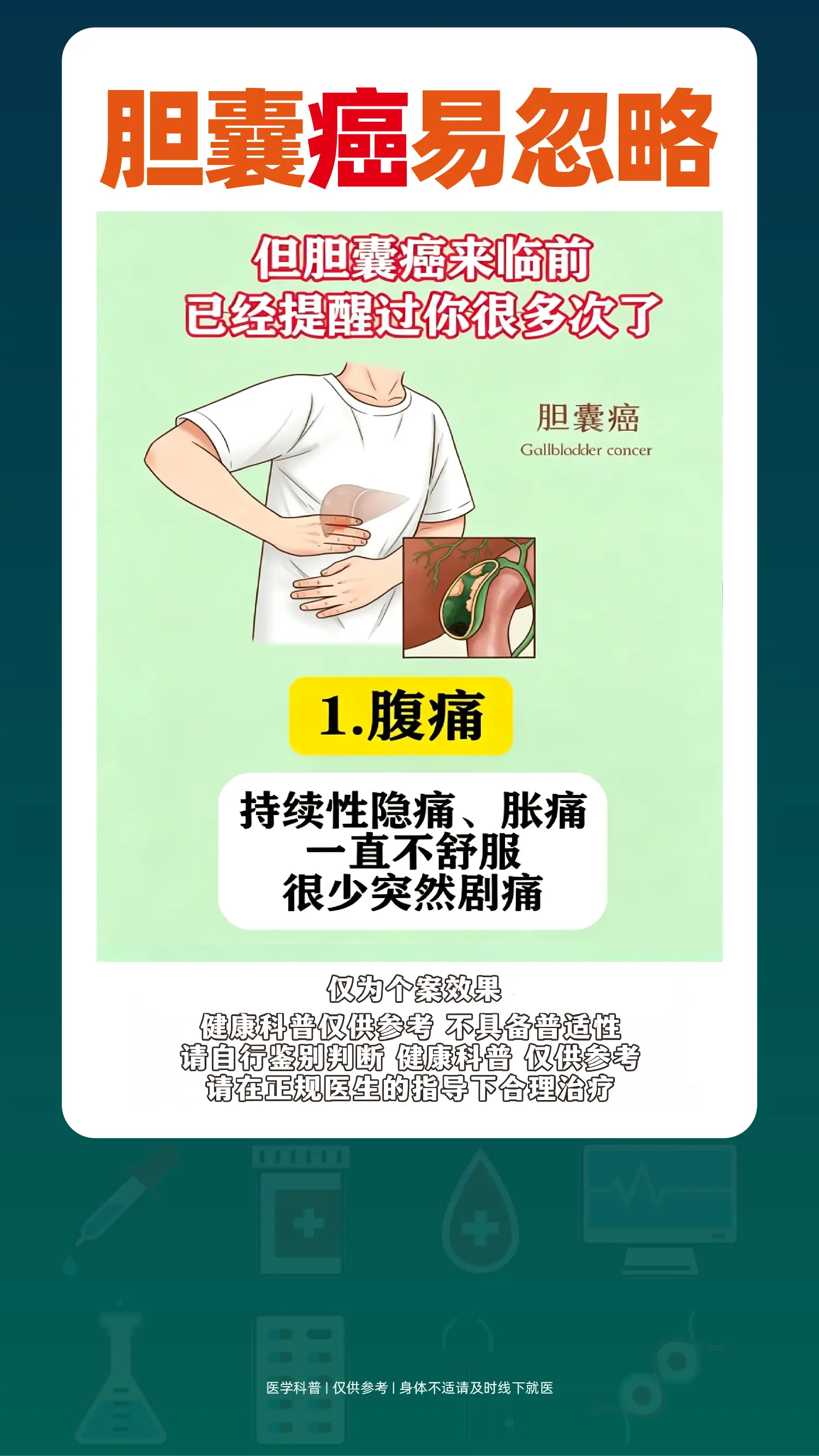 胆囊癌易忽略。