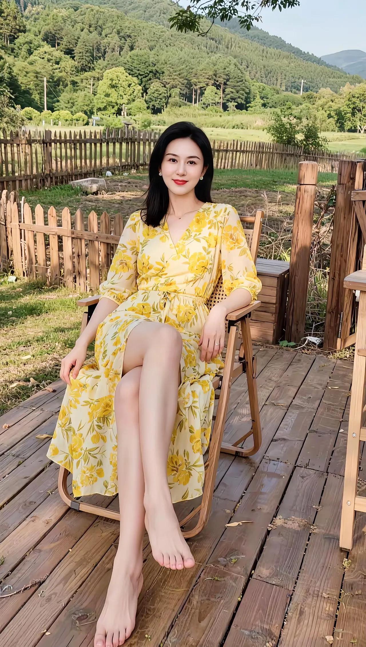 美丽的田园风光，光着脚丫简直太惬意了。