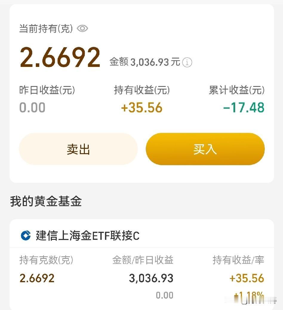 黄金，我的黄金[笑着哭][笑着哭][笑着哭]完蛋了！还好不多，我这3000块钱不要