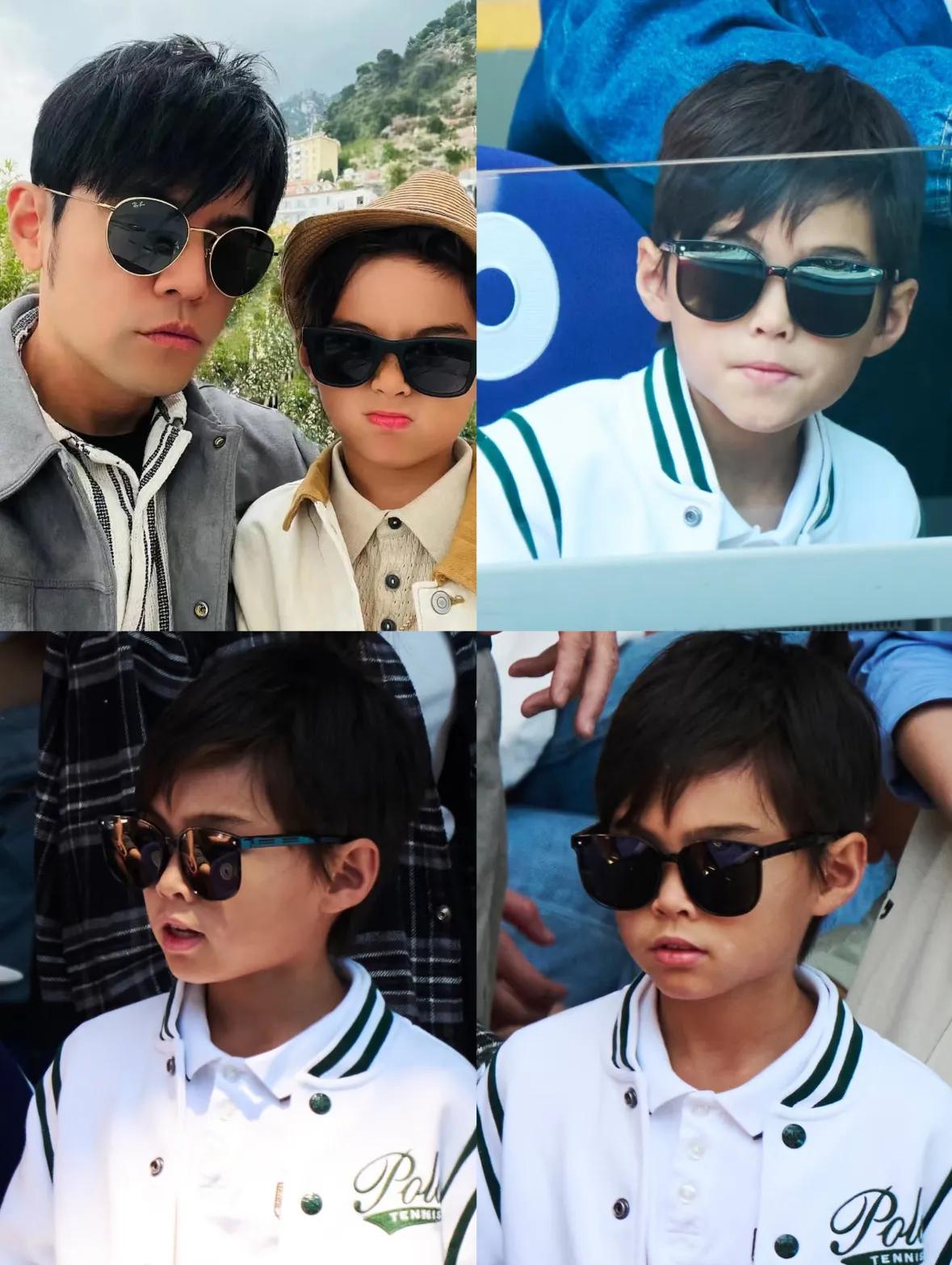 周杰伦昆凌8岁儿子Romeo正脸照曝光简直就是爸爸妈妈的翻.版戴着墨镜也藏