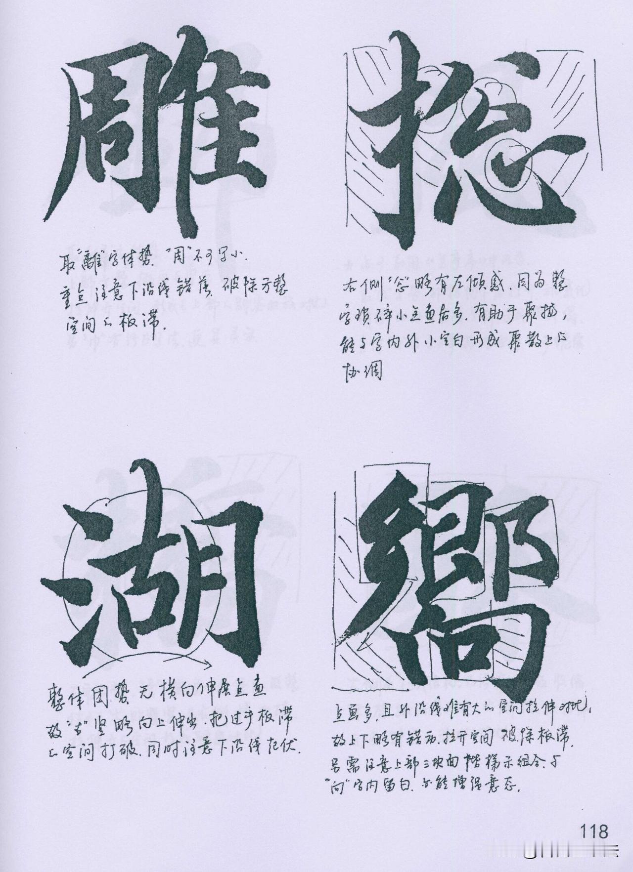 练字不要只埋头摹写，看懂结字规律才是捷径。这套单字示范，把每个字的重心、疏密、