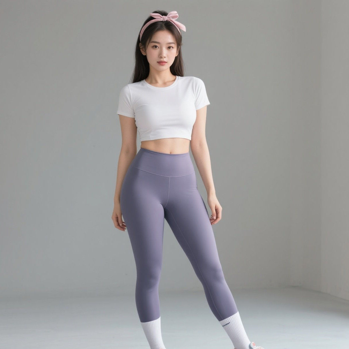 灵动美眉普拉提健身，轻盈体态如蝶翩跹