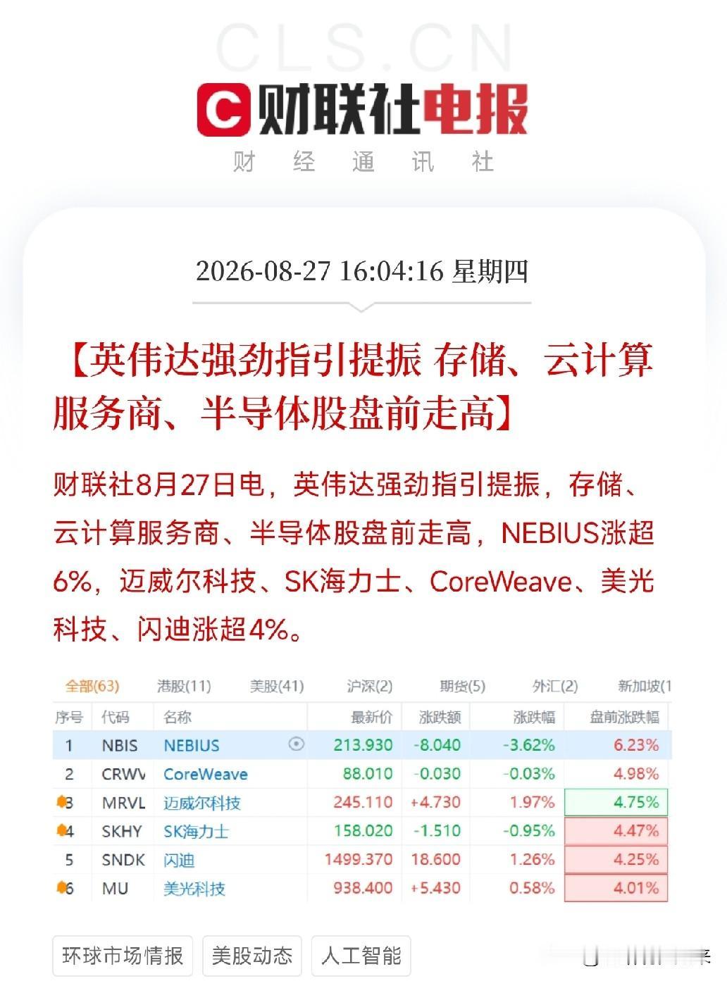 昨天深夜英伟达那份财报，像一个助推器，把全球AI硬件的做多情绪点燃了营收