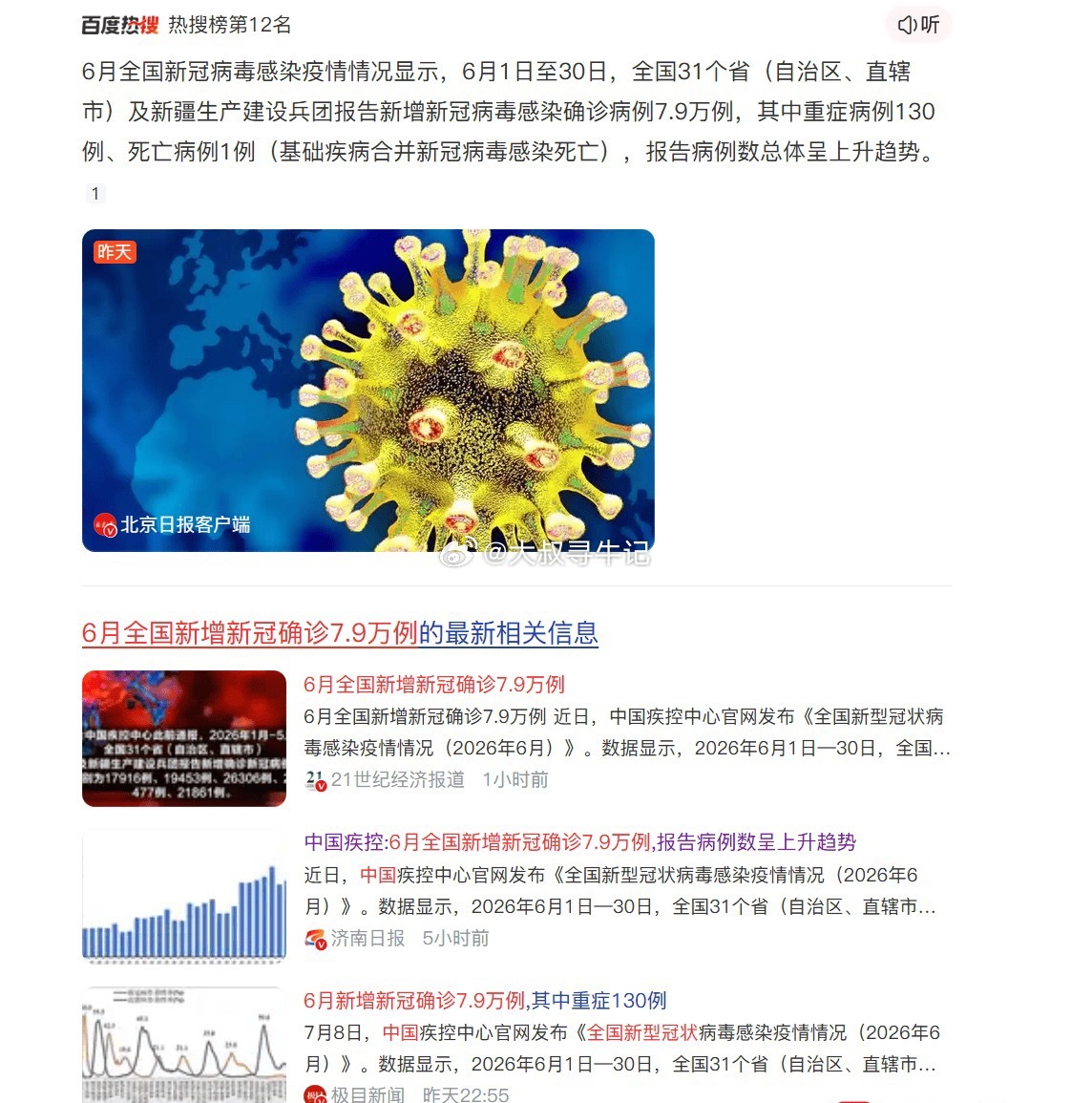 周末看到一个消息，有点震惊。就是新冠病毒。貌似新闻是说，今年1-5月，每个月的新