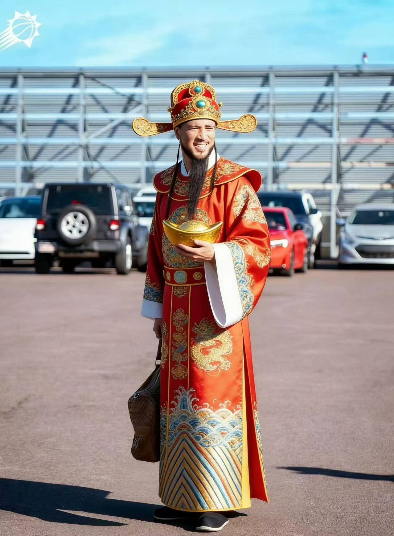 初五迎财神迎的是菲尼克斯当地财神图片via初五迎财神菲尼克斯太阳